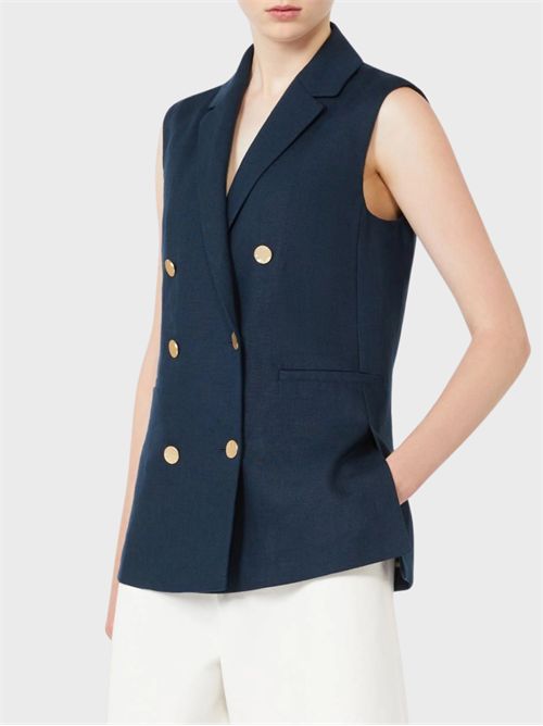 Tailored double-breasted linen vest S' MAX MARA | 2619151013600004